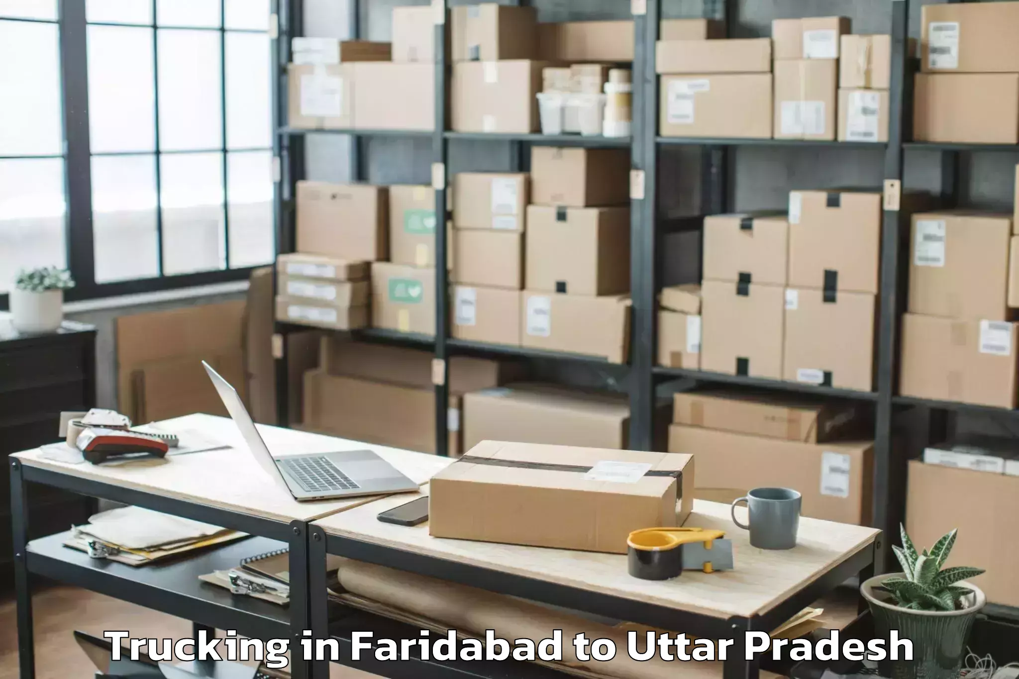 Book Faridabad to Ghanghata Trucking Online